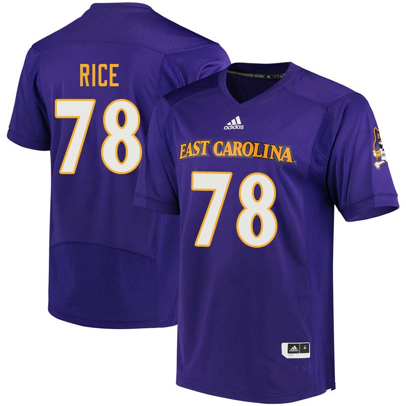 Men #78 Messiah Rice East Carolina Pirates College Football Jerseys Sale-Purple
